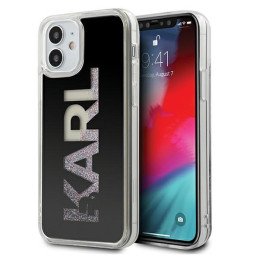 Karl Lagerfeld Karl Logo Glitter dėklas iPhone 12 mini - juodas