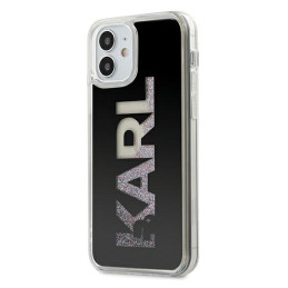 Karl Lagerfeld Karl Logo Glitter dėklas iPhone 12 mini - juodas