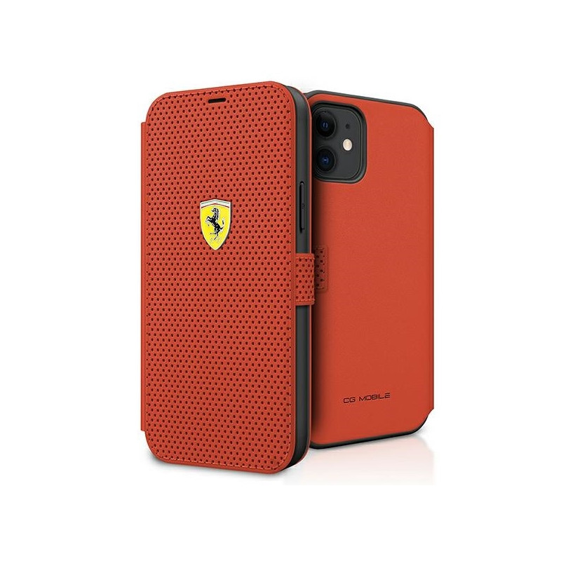 Ferrari Off Track Perforuotas dėklas iPhone 12 mini - raudonas