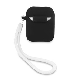 Guess Silicone Vintage dėklas, skirtas AirPods 1/ 2 – juodai baltas