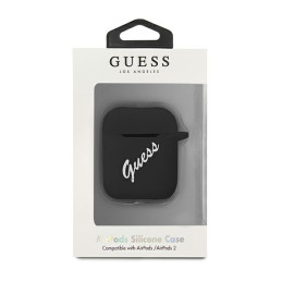 Guess Silicone Vintage dėklas, skirtas AirPods 1/ 2 – juodai baltas