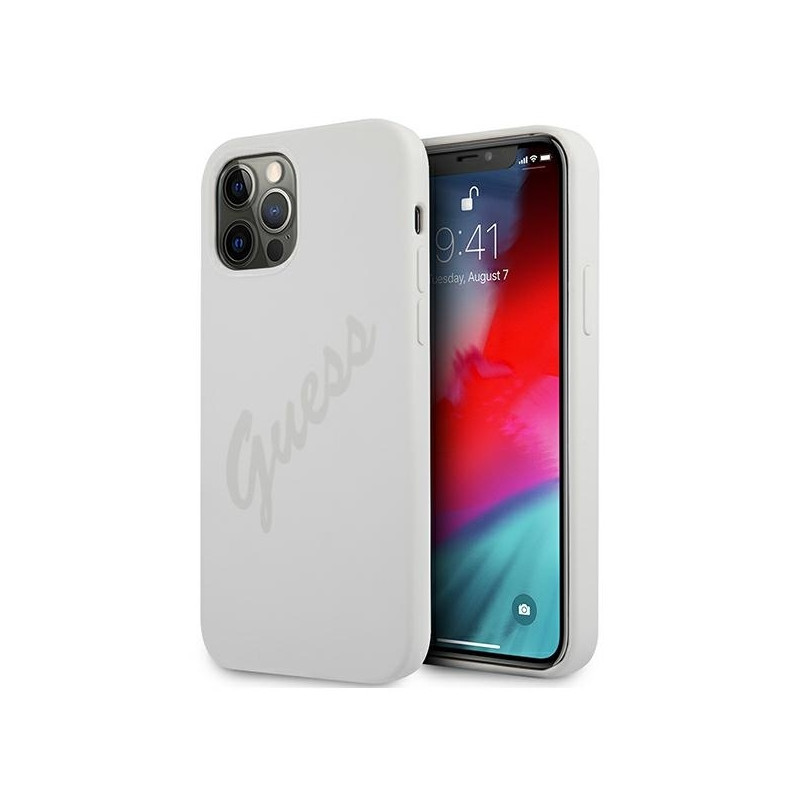 Guess Script Vintage dėklas, skirtas iPhone 12 Pro Max - kreminis