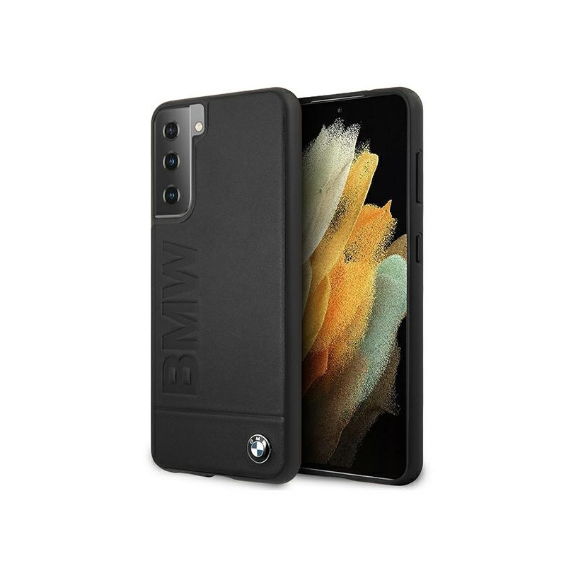 BMW Signature Logo Imprint dėklas, skirtas Samsung Galaxy S21+ - juodas