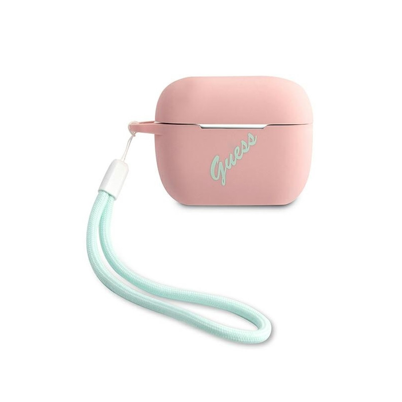 Guess Silicone Vintage dėklas, skirtas AirPods Pro – rožinė ir žalia