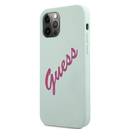 Guess Silicone Vintage dėklas, skirtas iPhone 12 Pro Max - mėlynos ir rožinės spalvos
