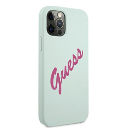 Guess Silicone Vintage dėklas, skirtas iPhone 12 Pro Max - mėlynos ir rožinės spalvos