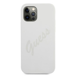Guess Script Vintage dėklas iPhone 12 / iPhone 12 Pro - kreminis