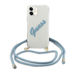 Guess Script Vintage dėklas iPhone 12 mini - mėlynas