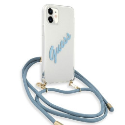 Guess Script Vintage dėklas iPhone 12 mini - mėlynas