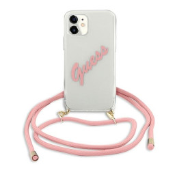 Guess Script Vintage dėklas iPhone 12 mini - rožinis