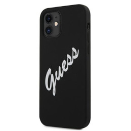 Guess Silicone Vintage dėklas iPhone 12 mini - juodai baltas