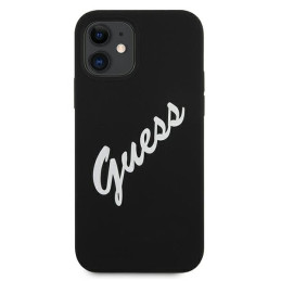 Guess Silicone Vintage dėklas iPhone 12 mini - juodai baltas