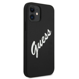 Guess Silicone Vintage dėklas iPhone 12 mini - juodai baltas