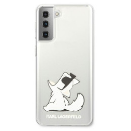 Karl Lagerfeld Choupette Fun dėklas Samsung Galaxy S21+ - skaidrus