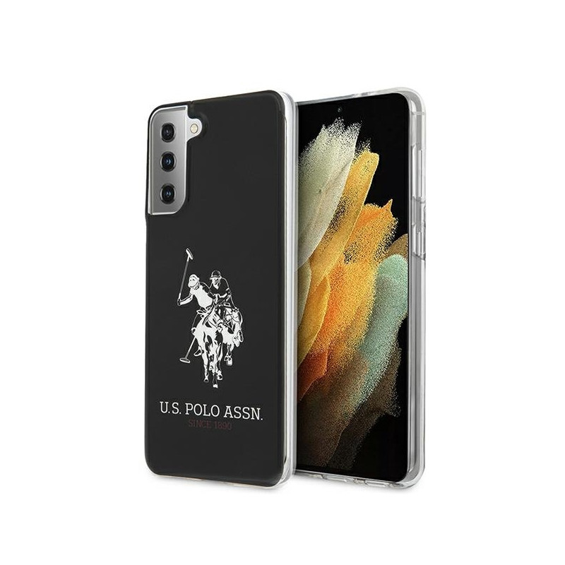 JAV Polo Assn byla Blizgus didelis logotipas Samsung Galaxy S21+ – juodas
