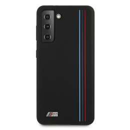 BMW Silicone Stripes M Collection dėklas, skirtas Samsung Galaxy S21+ - juodas