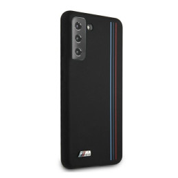 BMW Silicone Stripes M Collection dėklas, skirtas Samsung Galaxy S21+ - juodas