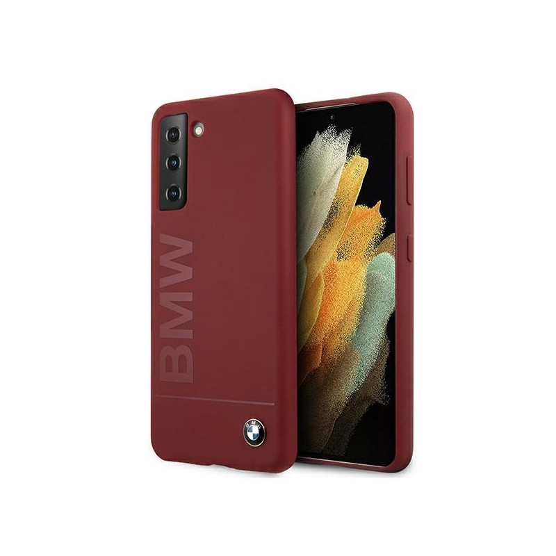 BMW Silicone Signature Logo dėklas, skirtas Samsung Galaxy S21+ - raudonas