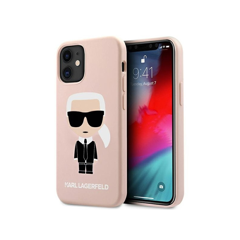 Karl Lagerfeld Silicone Ikonik dėklas iPhone 12 mini - šviesiai rožinis