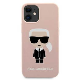 Karl Lagerfeld Silicone Ikonik dėklas iPhone 12 mini - šviesiai rožinis