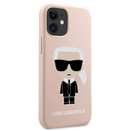 Karl Lagerfeld Silicone Ikonik dėklas iPhone 12 mini - šviesiai rožinis