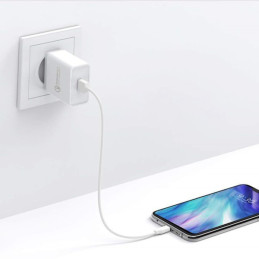 Ugreen CD122 greitas tinklo įkroviklis Quick Charge 3.0 18W 3A USB baltas (10133)
