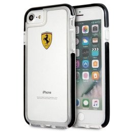 Ferrari smūgiams atsparus dėklas iPhone 7 / 8 / SE 2020 / SE 2022 - skaidrus ir juodas