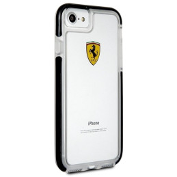 Ferrari smūgiams atsparus dėklas iPhone 7 / 8 / SE 2020 / SE 2022 - skaidrus ir juodas