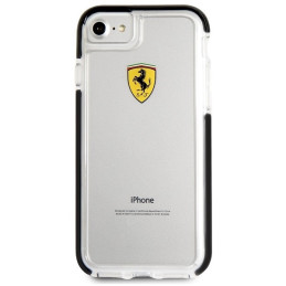 Ferrari smūgiams atsparus dėklas iPhone 7 / 8 / SE 2020 / SE 2022 - skaidrus ir juodas