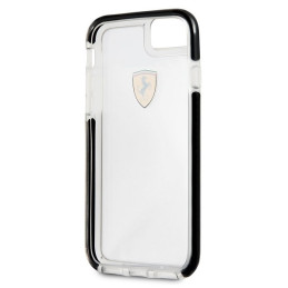 Ferrari smūgiams atsparus dėklas iPhone 7 / 8 / SE 2020 / SE 2022 - skaidrus ir juodas
