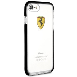 Ferrari smūgiams atsparus dėklas iPhone 7 / 8 / SE 2020 / SE 2022 - skaidrus ir juodas