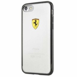 Ferrari Racing Shield dėklas, skirtas iPhone 7 / 8 / SE 2020 / SE 2022 - skaidrus ir juodas