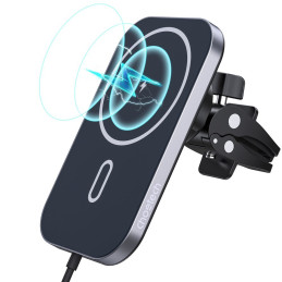 „Choetech“ magnetinis automobilio laikiklis „Qi“ indukcinis įkroviklis 15 W (suderinamas su „MagSafe“) juodas (T200-F)