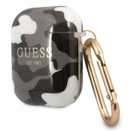 Guess Camo Collection dėklas, skirtas AirPods 1/ 2 – juodas