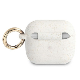 Guess Silicone Glitter dėklas, skirtas AirPods 3 – baltas
