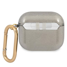 Guess Glitter Collection dėklas, skirtas AirPods 3 – juodas