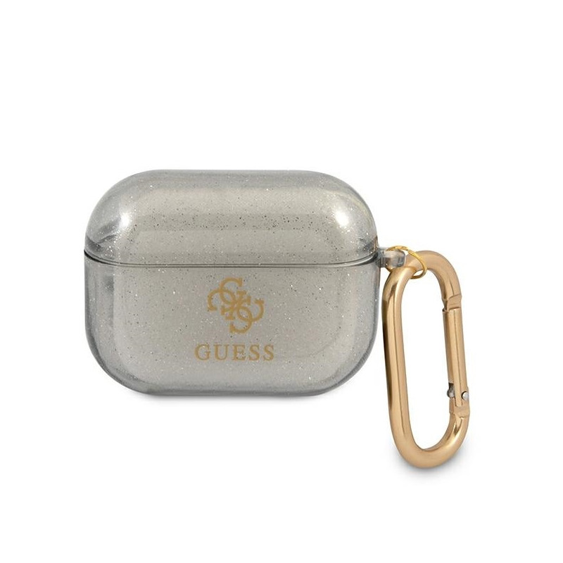 Guess Glitter Collection dėklas, skirtas AirPods Pro - juodas