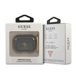 Guess Glitter Collection dėklas, skirtas AirPods Pro - juodas