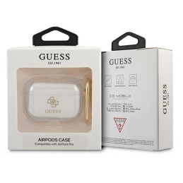 Guess Glitter Collection dėklas, skirtas AirPods Pro - skaidrus