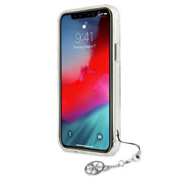 Guess 4G Silver Charms Collection dėklas, skirtas iPhone 12 Pro Max - skaidrus