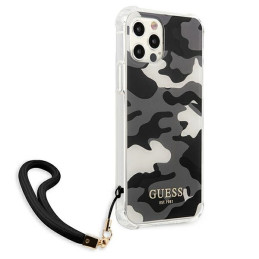 Guess Camo Collection dėklas, skirtas iPhone 12 Pro Max - juodas