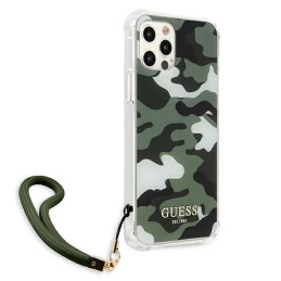 Guess Camo Collection dėklas, skirtas iPhone 12 Pro Max - žalias