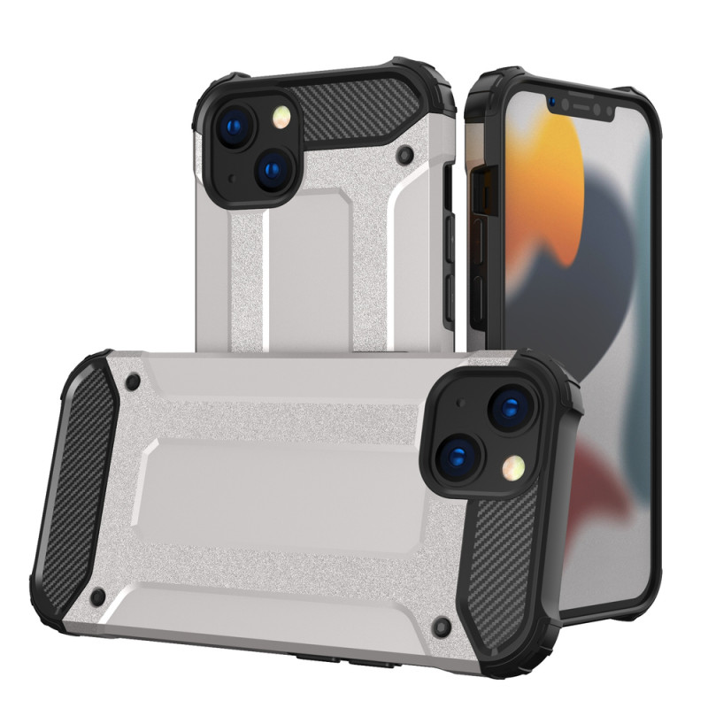 Hybrid Armor šarvuotas hibridinis dėklas, dangtelis iPhone 13 mini, sidabrinis