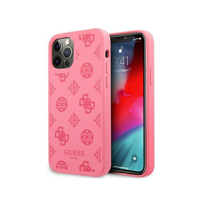 Guess Peony Collection dėklas, skirtas iPhone 12 Pro Max - fuksijos spalvos