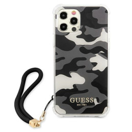 Guess Camo Collection dėklas, skirtas iPhone 12 / iPhone 12 Pro - juodas