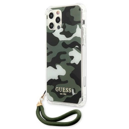 Guess Camo Collection dėklas, skirtas iPhone 12 / iPhone 12 Pro - žalias