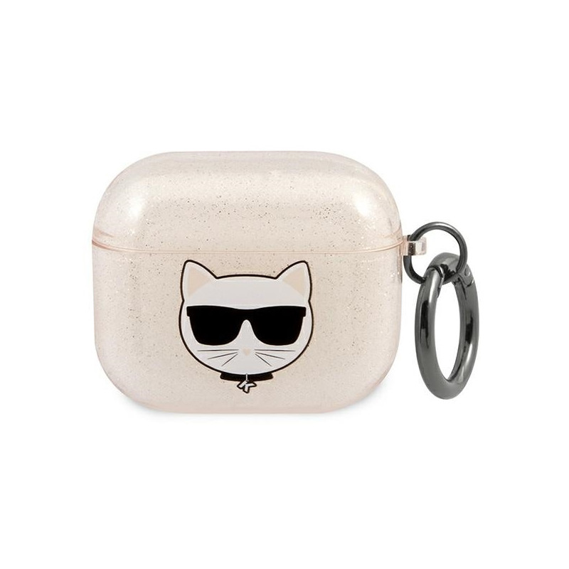 Karl Lagerfeld Glitter Choupette dėklas, skirtas AirPods 3 - auksinis