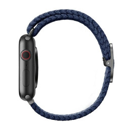 UNIQ Aspen pintas dirželis, skirtas Apple Watch 1/ 2/ 3/ 4/ 5/ 6/ 7/ 8/ SE/ SE2 40/ 38/ 41mm – mėlynas