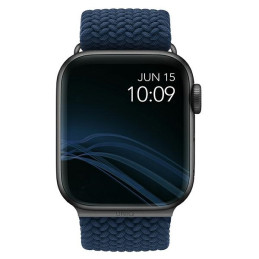 UNIQ Aspen pintas dirželis, skirtas Apple Watch 1/ 2/ 3/ 4/ 5/ 6/ 7/ 8/ SE/ SE2 40/ 38/ 41mm – mėlynas