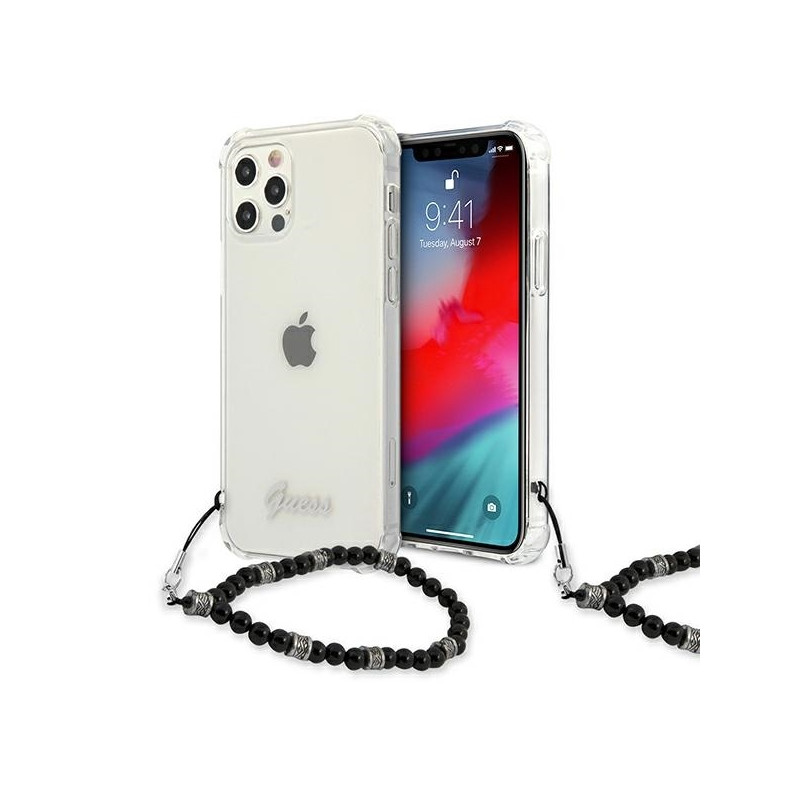 Guess Black Pearl dėklas, skirtas iPhone 12 / iPhone 12 Pro - skaidrus
